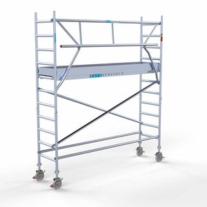 Euroscaffold Andamio móvil completo 75 x 305 x 4,2 m altura de trabajo + barandillas simples delanteras Euroscaffold Andamio móvil completo 75 x 305 x 4,2 m altura de trabajo + barandillas simples delanteras