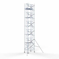 Euroscaffold Andamio rodante Individual 135 x 190 x 12,2 m altura de trabajo Euroscaffold Andamio rodante Individual 135 x 190 x 12,2 m altura de trabajo