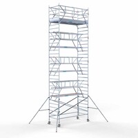 Euroscaffold Andamio rodante Doble barandillas 135 x 305 x 10,2 m altura de trabajo
