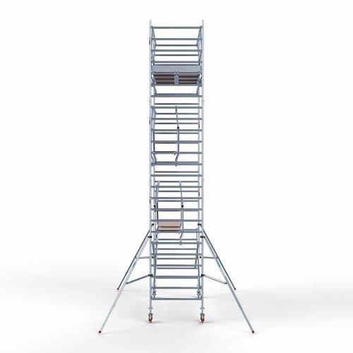 Andamio móvil completo 135 x 305 x 8,2 m altura de trabajo incl. doble barandilla frontal Euroscaffold Andamio móvil completo 135 x 305 x 8,2 m altura de trabajo incl. doble barandilla frontal