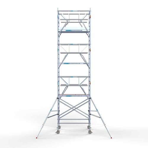 Andamio móvil completo 135 x 190 x 8,2 m altura de trabajo incl. doble barandilla frontal Euroscaffold Andamio móvil completo 135 x 190 x 8,2 m altura de trabajo incl. doble barandilla frontal