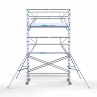Euroscaffold Andamio móvil 135 x 305 x 6,2 m altura de trabajo incl. doble barandilla frontal