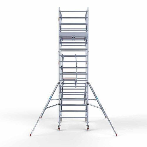 Andamio móvil completo 135 x 190 x 6,2 m altura de trabajo incl. doble barandilla frontal Euroscaffold Andamio móvil completo 135 x 190 x 6,2 m altura de trabajo incl. doble barandilla frontal