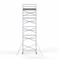 Euroscaffold Andamio móvil básico 135 x 305 x 12,2 m de altura de trabajo Euroscaffold Andamio móvil básico 135 x 305 x 12,2 m de altura de trabajo