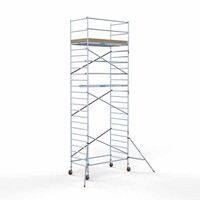 Euroscaffold Andamio móvil básico 135 x 250 x 8,2 m altura de trabajo Euroscaffold Andamio móvil básico 135 x 250 x 8,2 m altura de trabajo