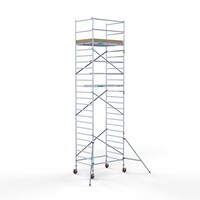 Euroscaffold Andamio móvil básico 135 x 190 x 8,2 m altura de trabajo Euroscaffold Andamio móvil básico 135 x 190 x 8,2 m altura de trabajo