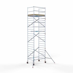 Euroscaffold Andamio móvil básico 135 x 190 x 8,2 m altura de trabajo Andamio móvil básico 135 x 190 x 8,2 m altura de trabajo