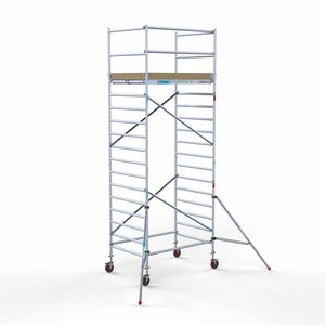 Euroscaffold Andamio móvil básico 135 x 190 x 6,2 m altura de trabajo Andamio móvil básico 135 x 190 x 6,2 m altura de trabajo