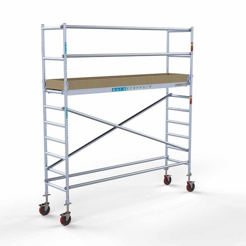 Andamio móvil básico 75 x 305 x 4,2 m altura de trabajo Euroscaffold Andamio móvil básico 75 x 305 x 4,2 m altura de trabajo