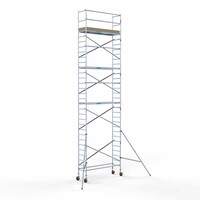 Euroscaffold Andamio móvil básico 75 x 250 x 10,2 m de altura de trabajo Euroscaffold Andamio móvil básico 75 x 250 x 10,2 m de altura de trabajo