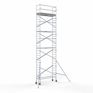 Euroscaffold Andamio móvil básico 75 x 250 x 10,2 m de altura de trabajo Euroscaffold Andamio móvil básico 75 x 250 x 10,2 m de altura de trabajo