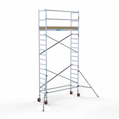 Andamio móvil básico 75 x 250 x 6,2 m de altura de trabajo Euroscaffold Andamio móvil básico 75 x 250 x 6,2 m de altura de trabajo