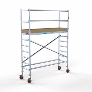 Euroscaffold Andamio móvil básico 75 x 250 x 4,2 m altura de trabajo Andamio móvil básico 75 x 250 x 4,2 m altura de trabajo