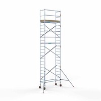 Euroscaffold Andamio móvil básico 75 x 190 x 8,2 m de altura de trabajo Euroscaffold Andamio móvil básico 75 x 190 x 8,2 m de altura de trabajo