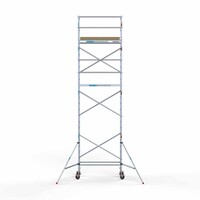 Euroscaffold Andamio móvil básico 75 x 190 x 8,2 m de altura de trabajo Euroscaffold Andamio móvil básico 75 x 190 x 8,2 m de altura de trabajo