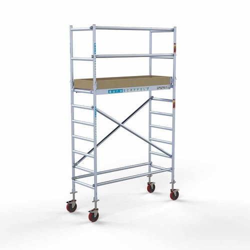 Andamio móvil básico 75 x 190 x 4,2 m altura de trabajo Euroscaffold Andamio móvil básico 75 x 190 x 4,2 m altura de trabajo