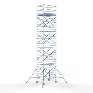 Euroscaffold Andamio móvil completo 135 x 190 x 10,2 m altura de trabajo Euroscaffold Andamio móvil completo 135 x 190 x 10,2 m altura de trabajo