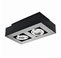 LED GU10 plafondspot armatuur zwart - Dubbelvoudig voor 2 LED GU10 spots  - Excl. LED spots