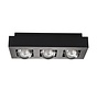 LED GU10 plafondspot armatuur zwart - Drievoudig voor 3 LED GU10 spots