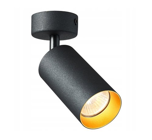LED plafondspot mat zwart - 1 verstelbare spot - GU10 aansluiting