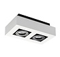 LED Plafondspot wit zwart- 2x GU10 fitting