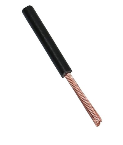 Montagedraad - zwart - H07V-K 2.5mm² 70°C Eca - 100 meter Montagedraad - zwart - H07V-K 2.5mm² 70°C Eca - 100 meter