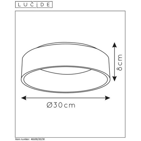 Lucide LED Plafondlamp Dimbaar - Rond - Talowe Zwart 45,5 CM - 30W 1800Lm - 3000K 930 Warm Wit | Dimbaar - 3 Jaar Garantie