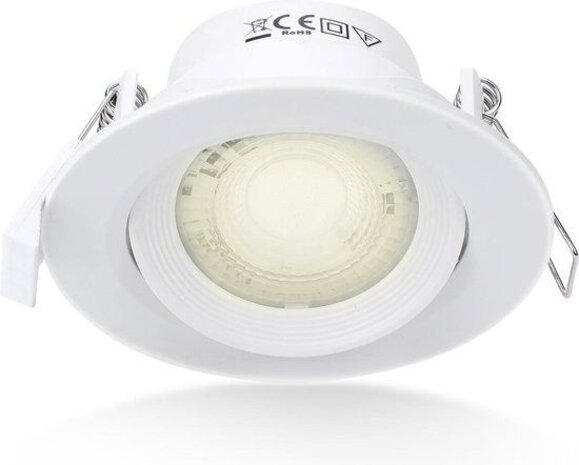 Aigostar LED inbouwspot - 7W vervangt 41W - zaagmaat ø70-75mm - lichtkleur optioneel - kantelbaar Aigostar LED inbouwspot - 7W vervangt 41W - zaagmaat ø70-75mm - lichtkleur optioneel - kantelbaar