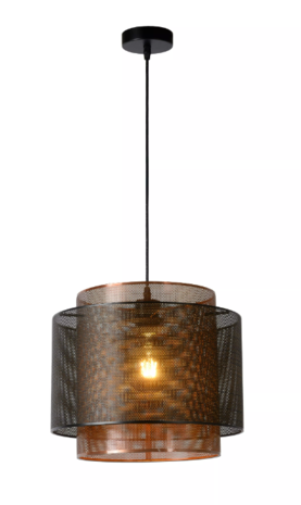Lucide ORRIN - Hanglamp- Ø 34 cm - 1xE27 - Black