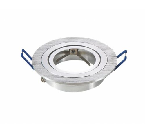 Inbouwspot geborsteld aluminium rond - kantelbaar - zaagmaat 75mm - buitenmaat 91mm