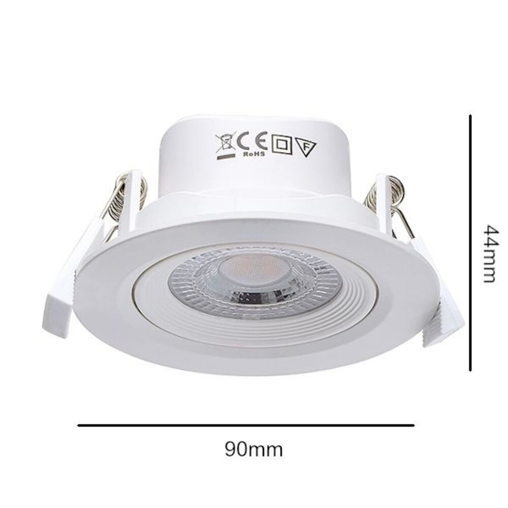Aigostar LED inbouwspot - 5W vervangt 32W - 3000K warm wit licht - Kantelbaar
