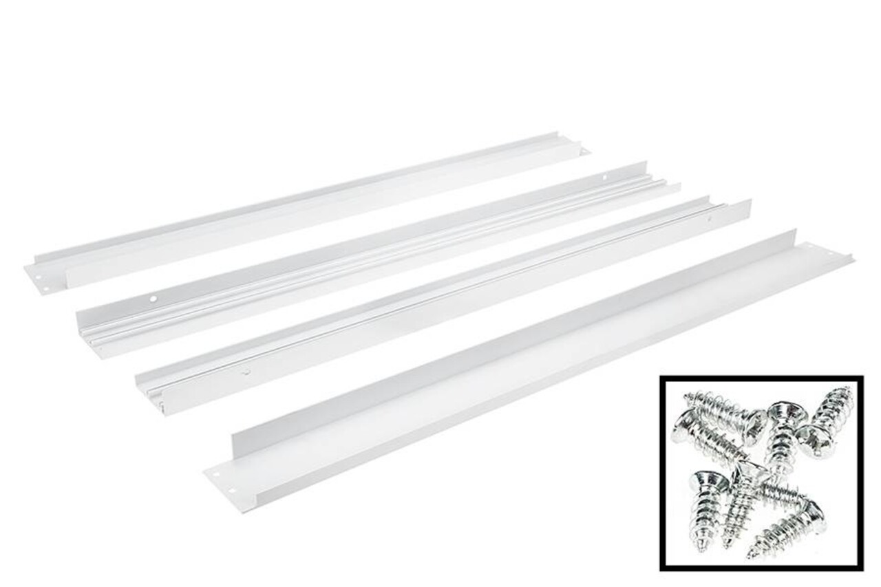 LCB LED Europe  LED paneel opbouw - 30x30cm Framesysteem - Wit aluminium - 5cm hoog incl. schroeven