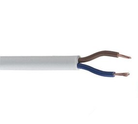 Aigostar Aansluitsnoer - per meter - 2x 0.75 mm2 met witte mantel plat - H03VVH2-F