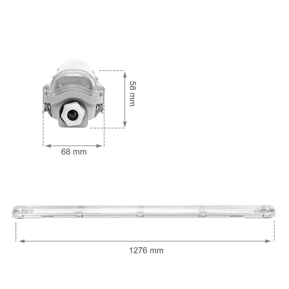 Spectrum voor de installateur LED TL buis armatuur - 120cm - Waterdicht IP65 - voor enkel LED TL buis