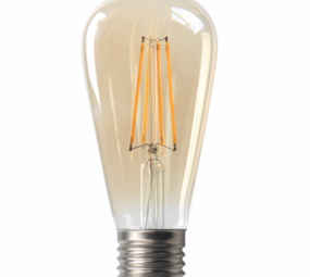 Dimbare LED Filamentlamp Edison E27 ST64 LCB – 4W 380lm – 2200K Extra Warm Wit – Amber Glas – Vervangt 40W Dimbare LED Filamentlamp Edison E27 ST64 LCB – 4W 380lm – 2200K Extra Warm Wit – Amber Glas – Vervangt 40W