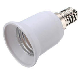 Verloopfitting E14 naar E27 wit max. 60W