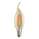 LCB LED Europe  LED Filament lamp dimbaar - E14 Fitting  - Kaars Vlam Amber glas C37 - 4W 340Lm - 2200K extra warm wit | Vervangt 40W