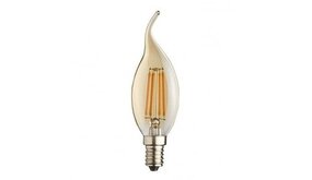 LCB LED LED Filament lamp dimbaar - E14 Fitting  - Kaars Vlam Amber glas C37 - 4W 340Lm - 2200K extra warm wit | Vervangt 40W LCB LED LED Filament lamp dimbaar - E14 Fitting  - Kaars Vlam Amber glas C37 - 4W 340Lm - 2200K extra warm wit | Vervangt 40W