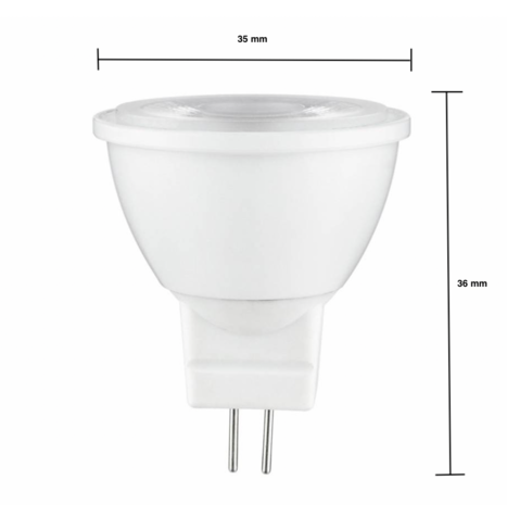 LED line verlichting - Betaalbare Professionele LED Oplossingen 12V LED spot Mini MR11 GU4  - Ø35mm - 3W 225Lm - 2700K 827 Extra Warm Wit | 36D Niet Dimbaar