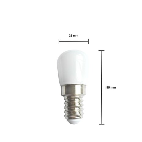 Spectrum voor de installateur LED koelkast lamp - E14 fitting - 2W vervangt 16W - Daglicht wit 6000K - 23x50mm