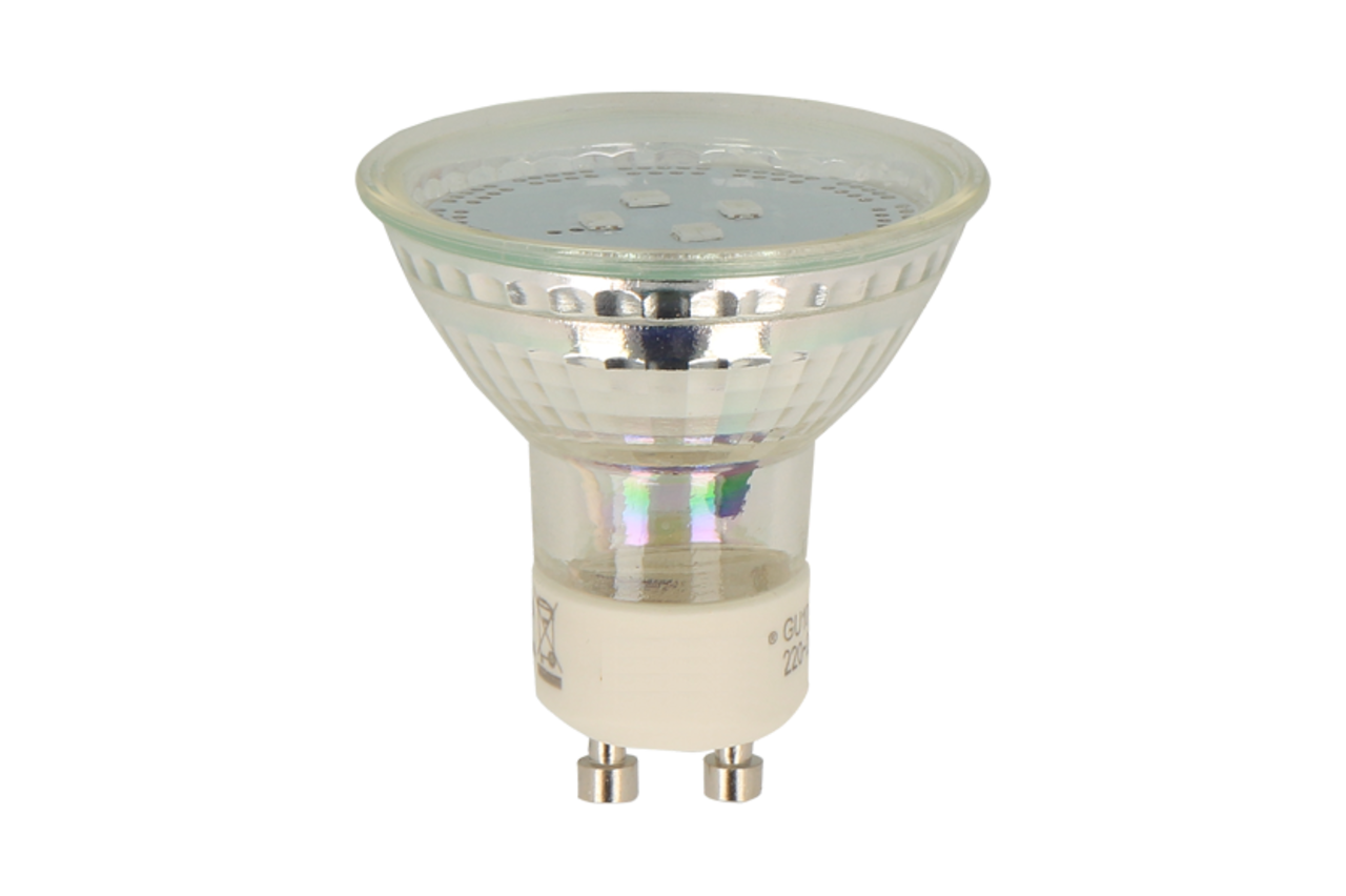 LED spot GU10 - 1W - 2700K warm wit licht - vervangt 10W - Glazen behuizing