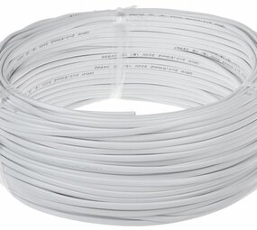 Aigostar Aansluitsnoer - 100m - 2x 0.75 mm2 met witte mantel plat - H03VVH2-F