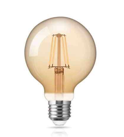 LED Filament lamp dimbaar - E27 G125 - 6W vervangt 60W - 2200K extra warm wit licht - XL GLOBE