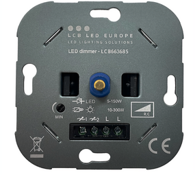 LCB LED Europe  LED dimmer inbouw 5-150W - Universeel Fase-afsnijding