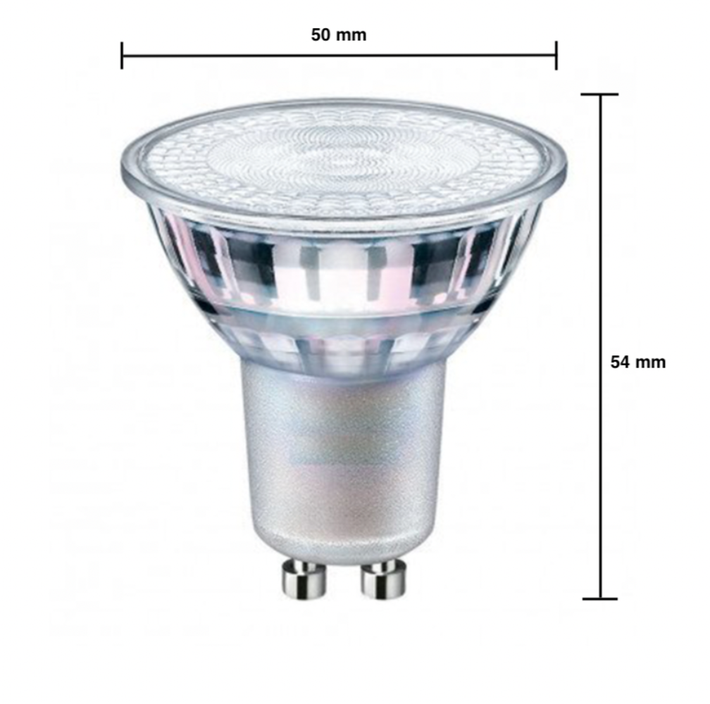 LED line Dimbare LED spot - GU10 5,5W - 2700K warm wit licht - Glazen behuizing LED line Dimbare LED spot - GU10 5,5W - 2700K warm wit licht - Glazen behuizing