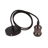 LED lamphouder met E27 fitting - 1m nylon kabel - Antraciet - max 50W