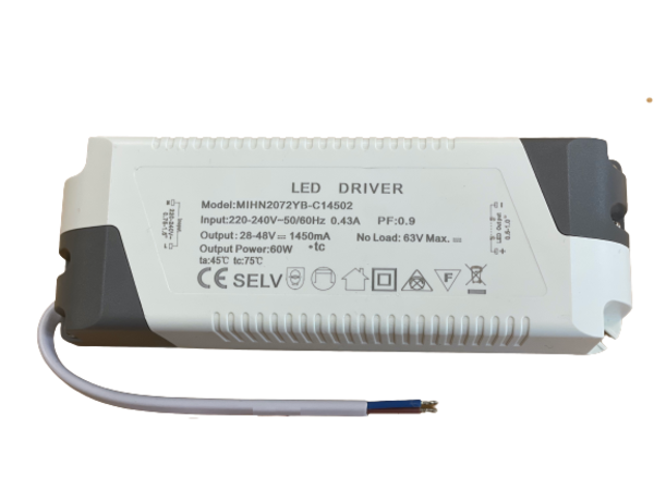 Aigostar LED paneel driver flikkervrij - 60W 28-48V 1450mA - Niet dimbaar