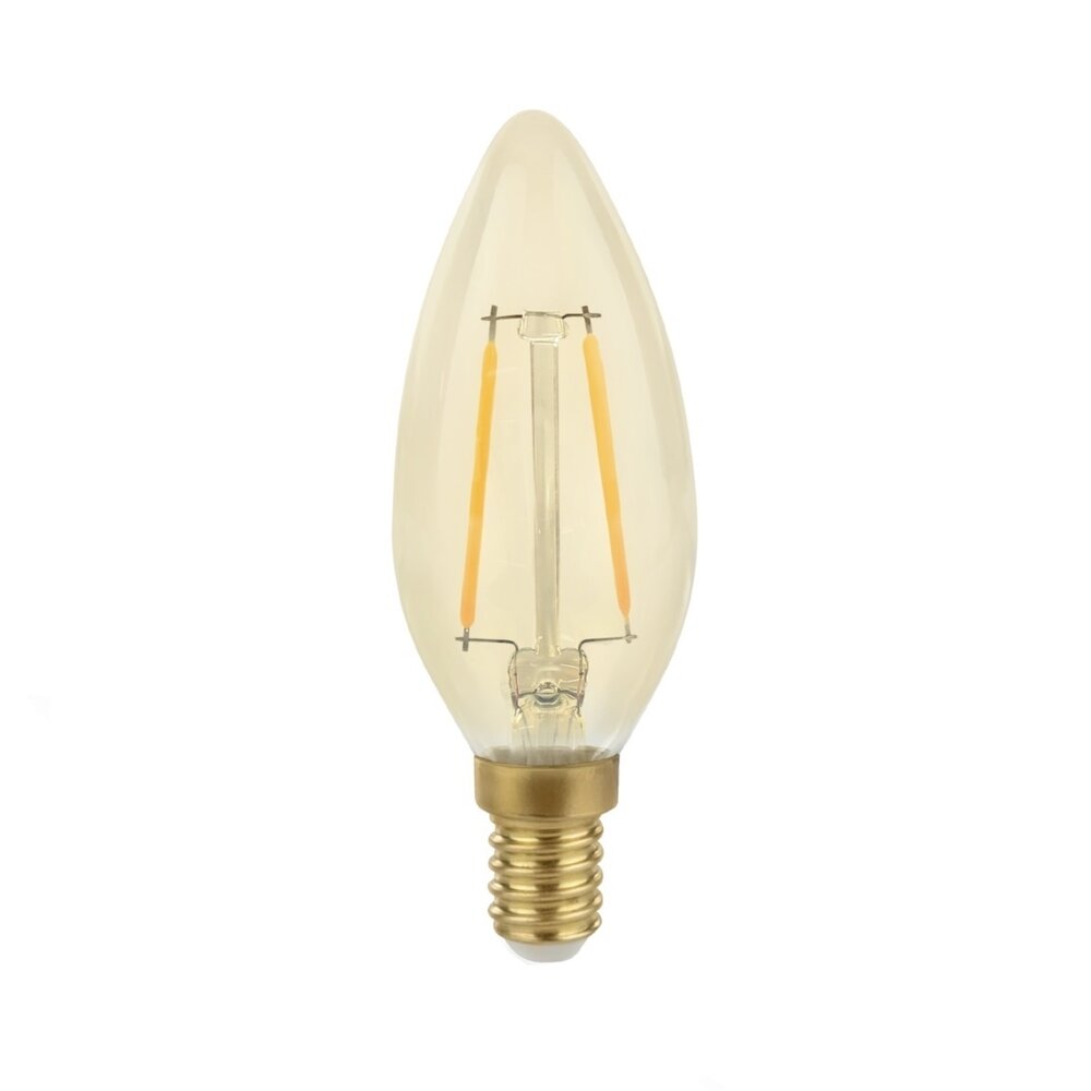 Spectrum voor de installateur LED filament lamp - E14 fitting C35 - 2W vervangt 25W - 2400K extra warm wit licht