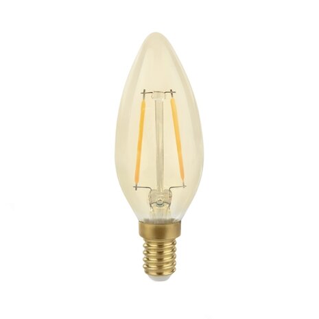 Spectrum voor de installateur LED filament lamp - E14 fitting C35 - 2W vervangt 25W - 2400K extra warm wit licht