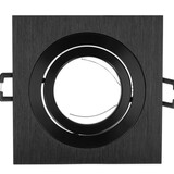 OP=OP Inbouwspot zwart vierkant  - kantelbaar - zaagmaat 74mm - buitenmaat 92mm